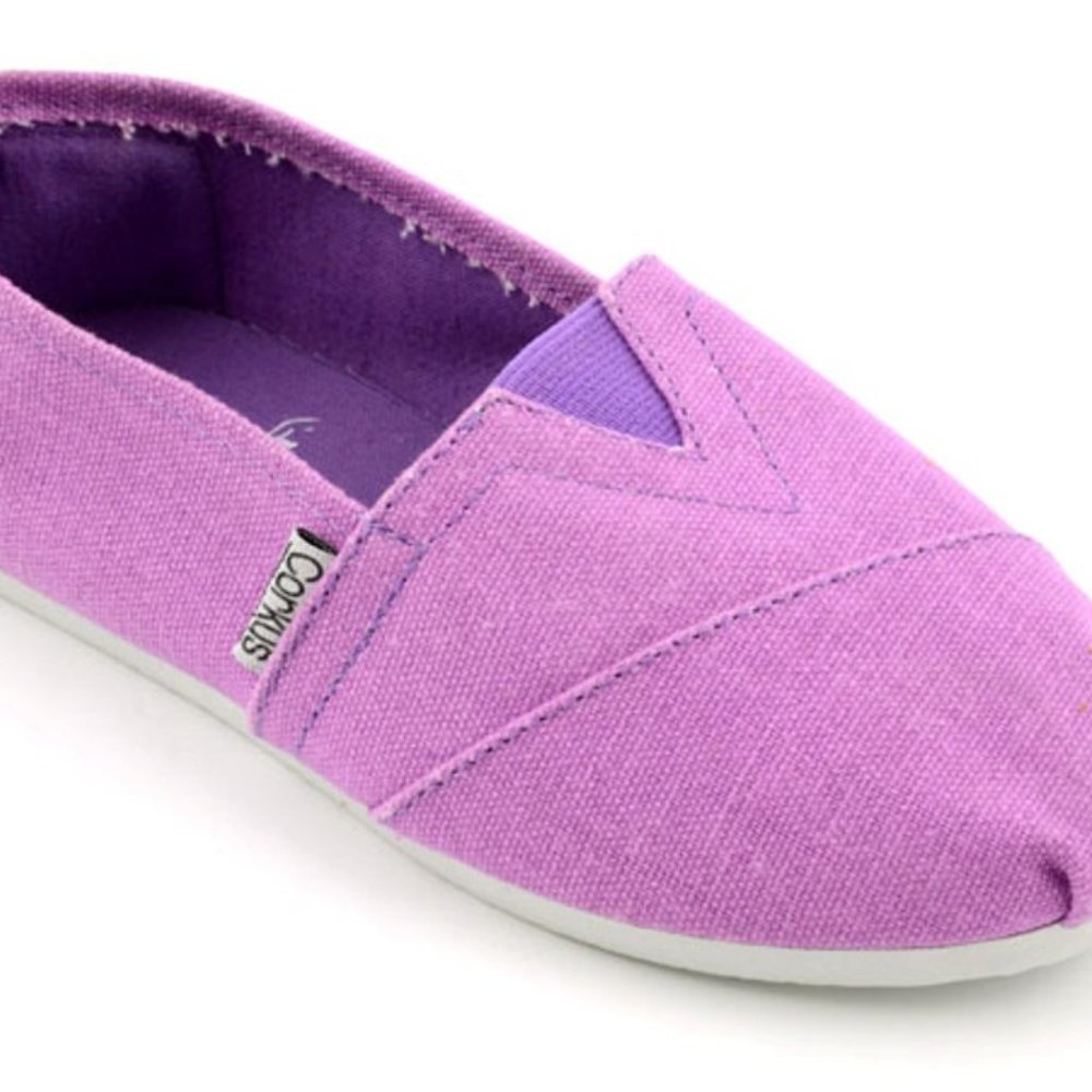 Corkys Brand "Sues" Kids purple Canvas slip on shoes 1, 4